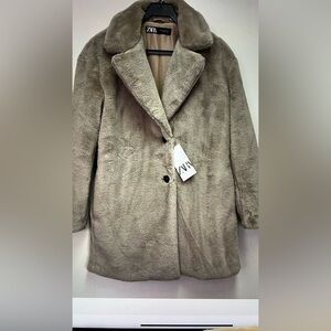 Zara Women's Faux Fur - Cream